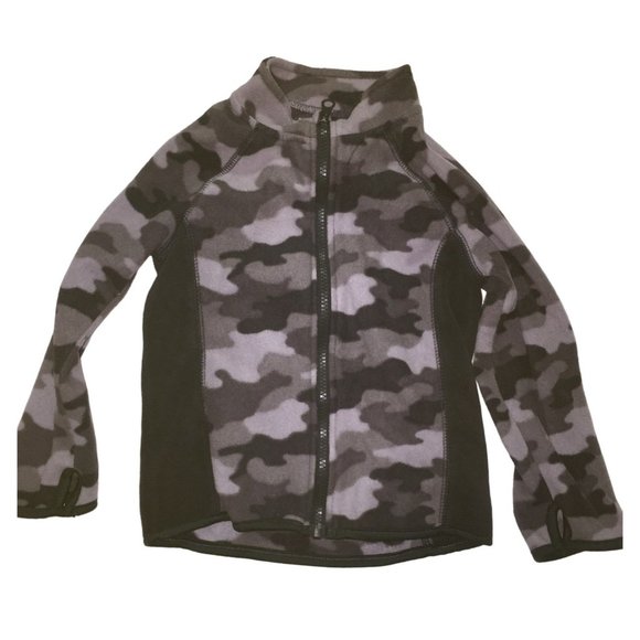 Boys Size 4t Jumping Beans Gray/Black Collared Camo Long Sleeved Jacket - Picture 1 of 4